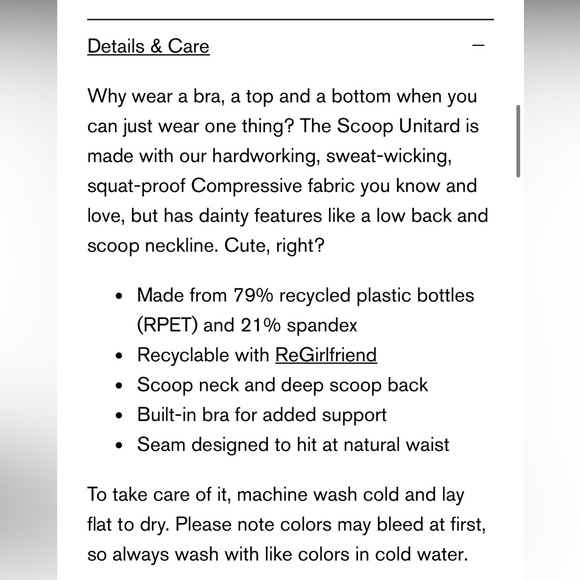 Girlfriend Collective Moss Scoop Unitard Size XXS - Picture 10 of 10